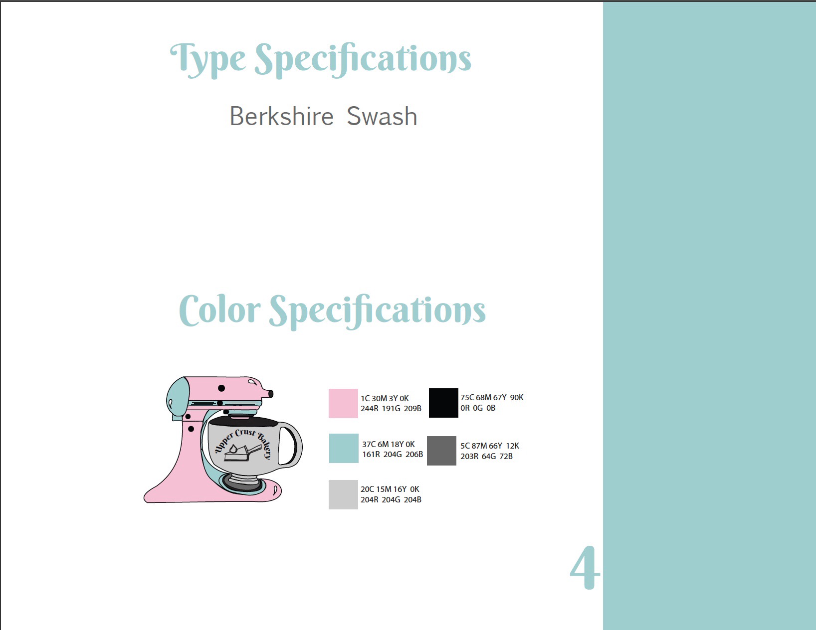 An image of a  logo's type specification and color specification